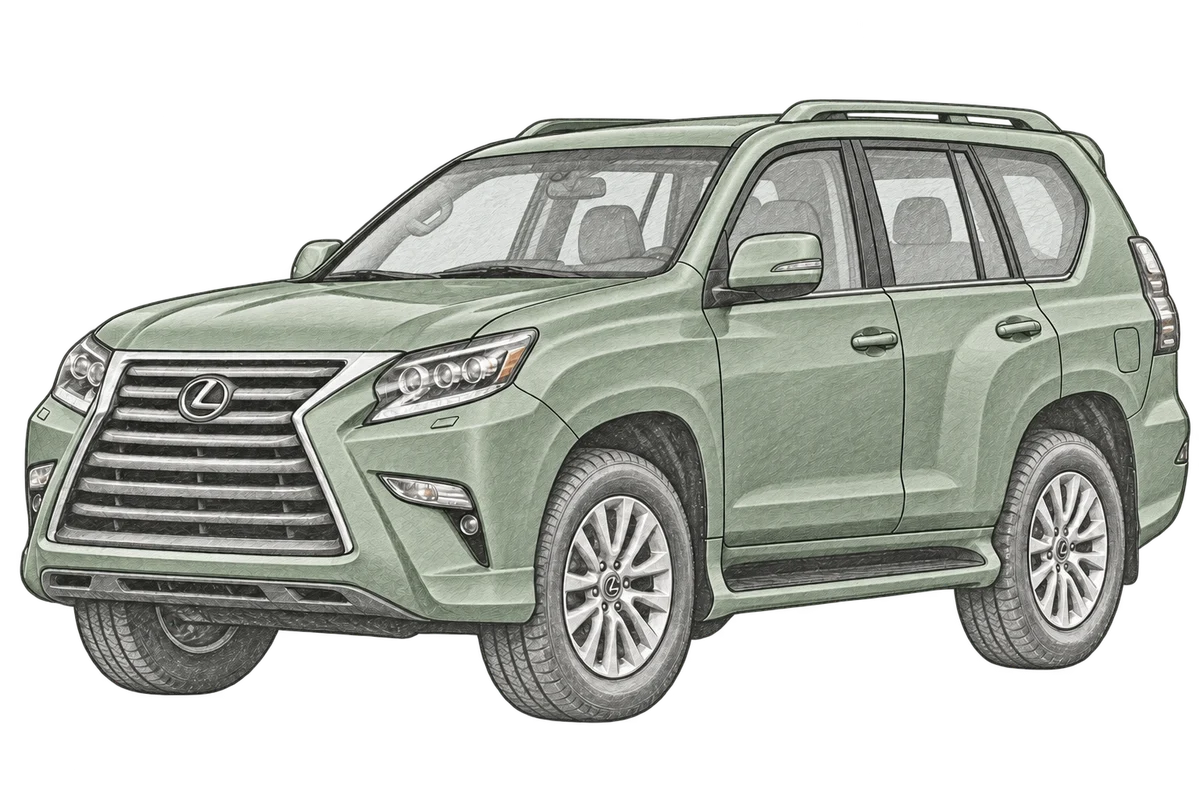 Illustrative pencil sketch of Lexus GX 460