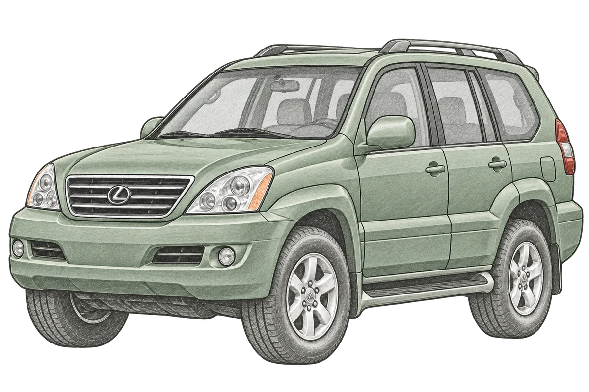 Illustrative pencil sketch of Lexus GX 470