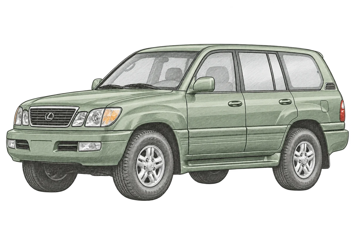 Illustrative pencil sketch of Lexus LX 470