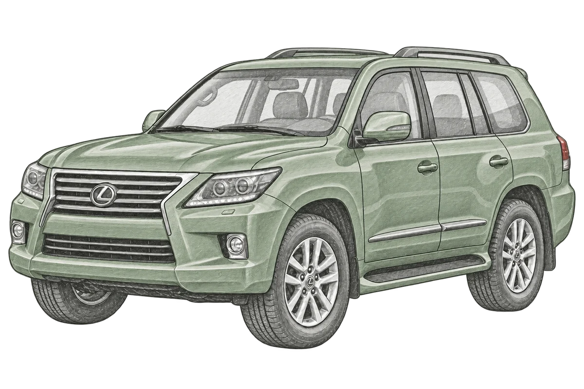 Illustrative pencil sketch of Lexus LX 570