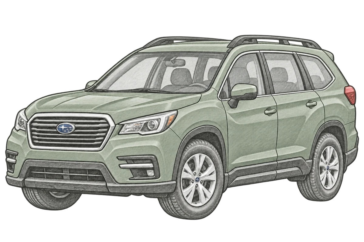 Illustrative pencil sketch of Subaru Ascent