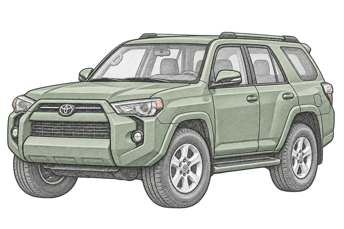 Illustrative pencil sketch of Toyota 4Runner